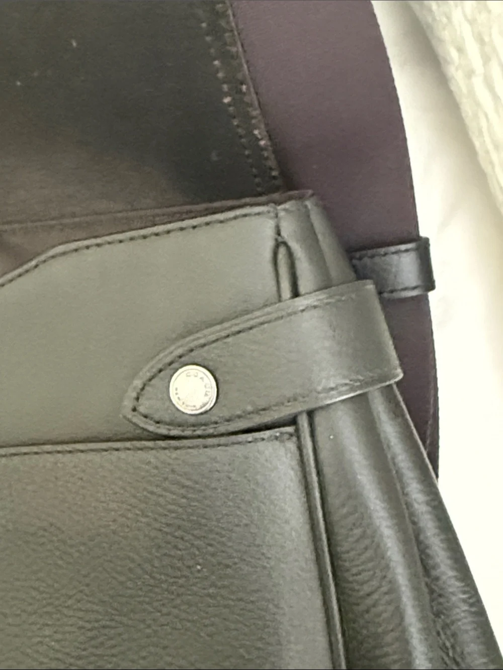 Black Leather Coach Briefcase Bag with Adjustable Strap